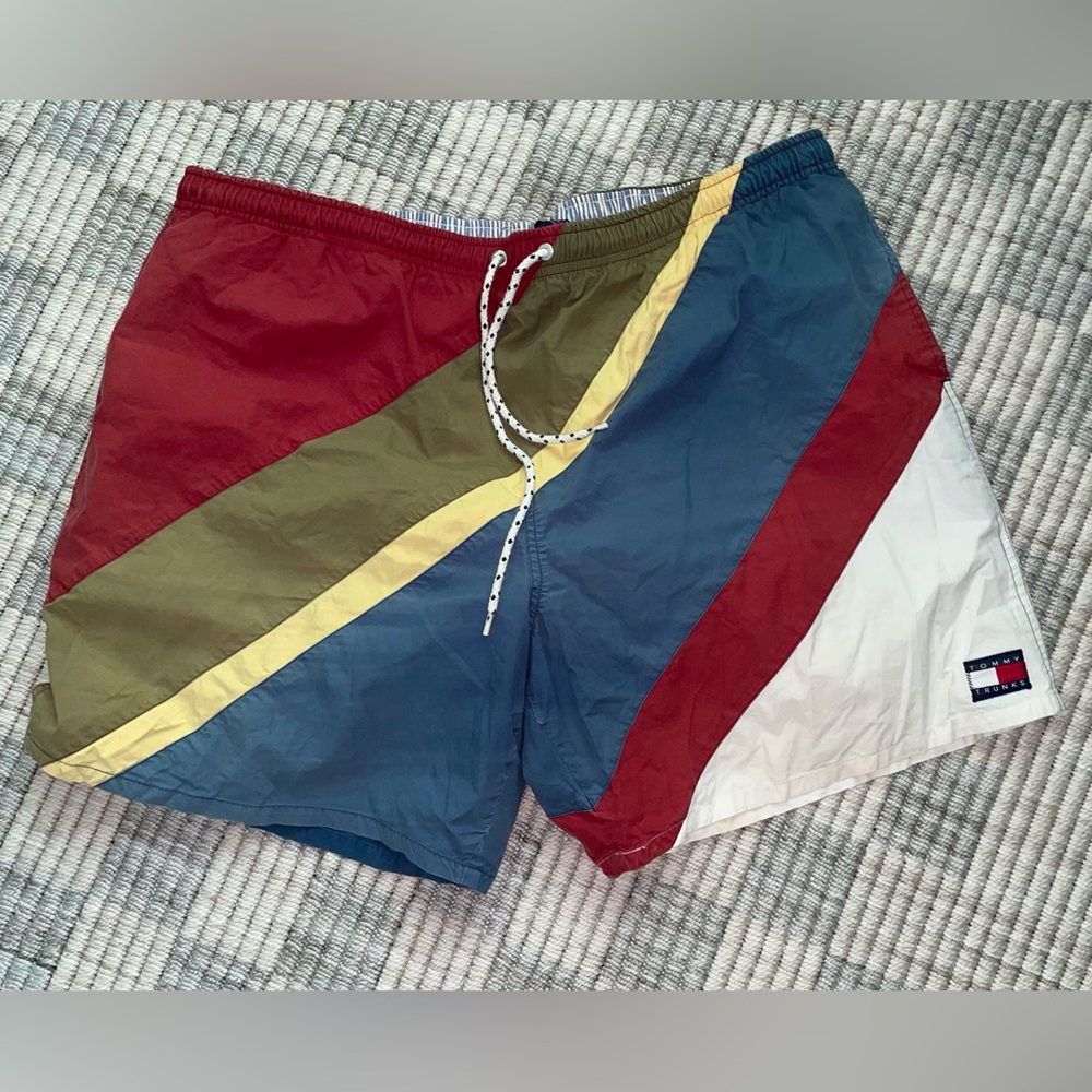 Vintage Tommy Hilfiger Men's Multicolor Swim Shorts